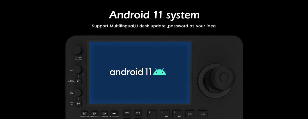 PTZ camera controller with Android 11 system and touchscreen interface
